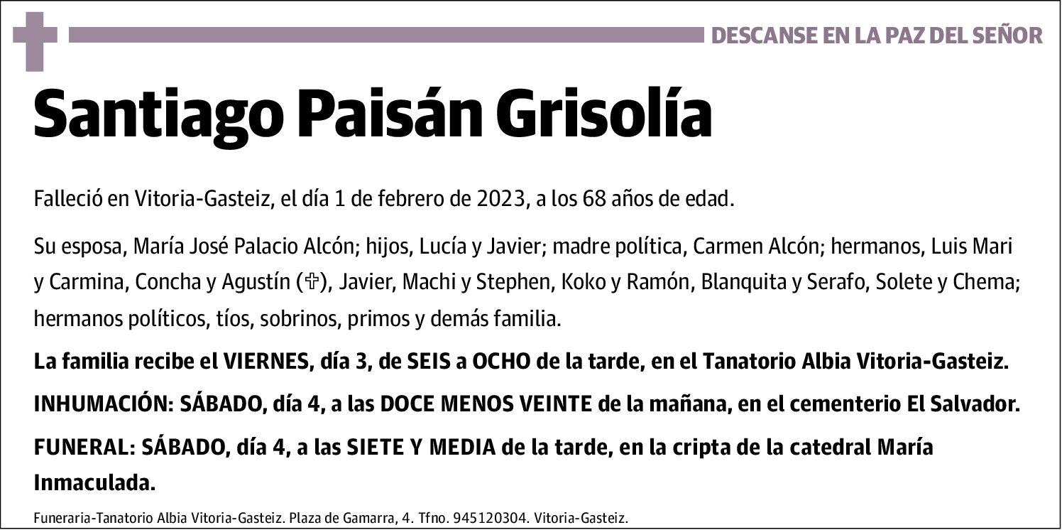 Santiago Paisán Grisolía