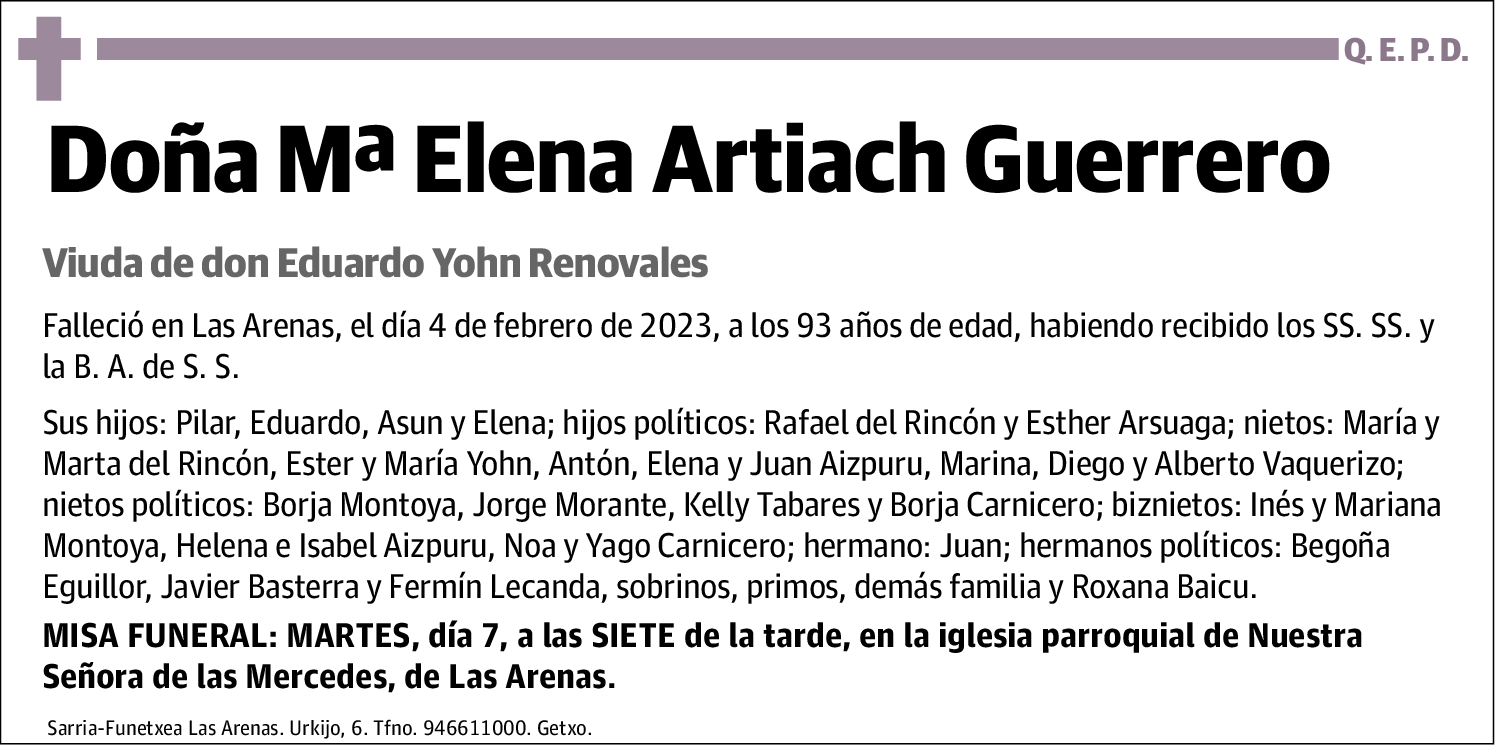 Mª Elena Artiach Guerrero