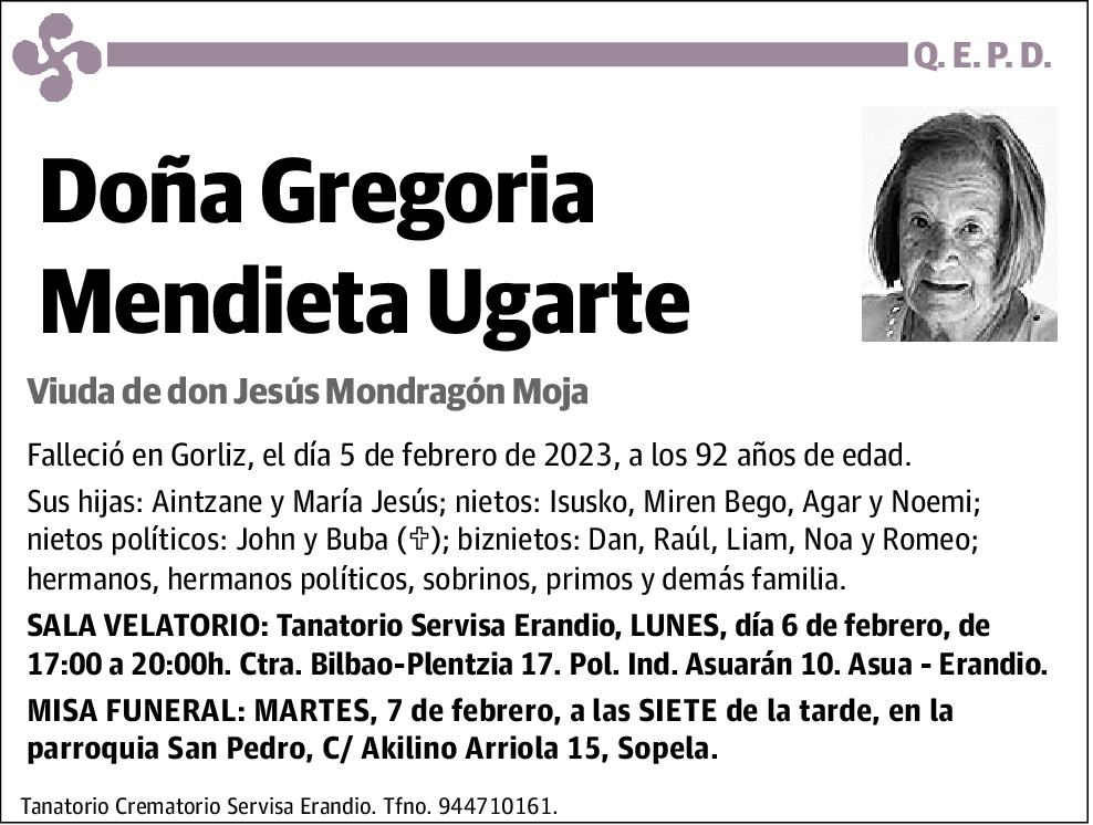 Gregoria Mendieta Ugarte