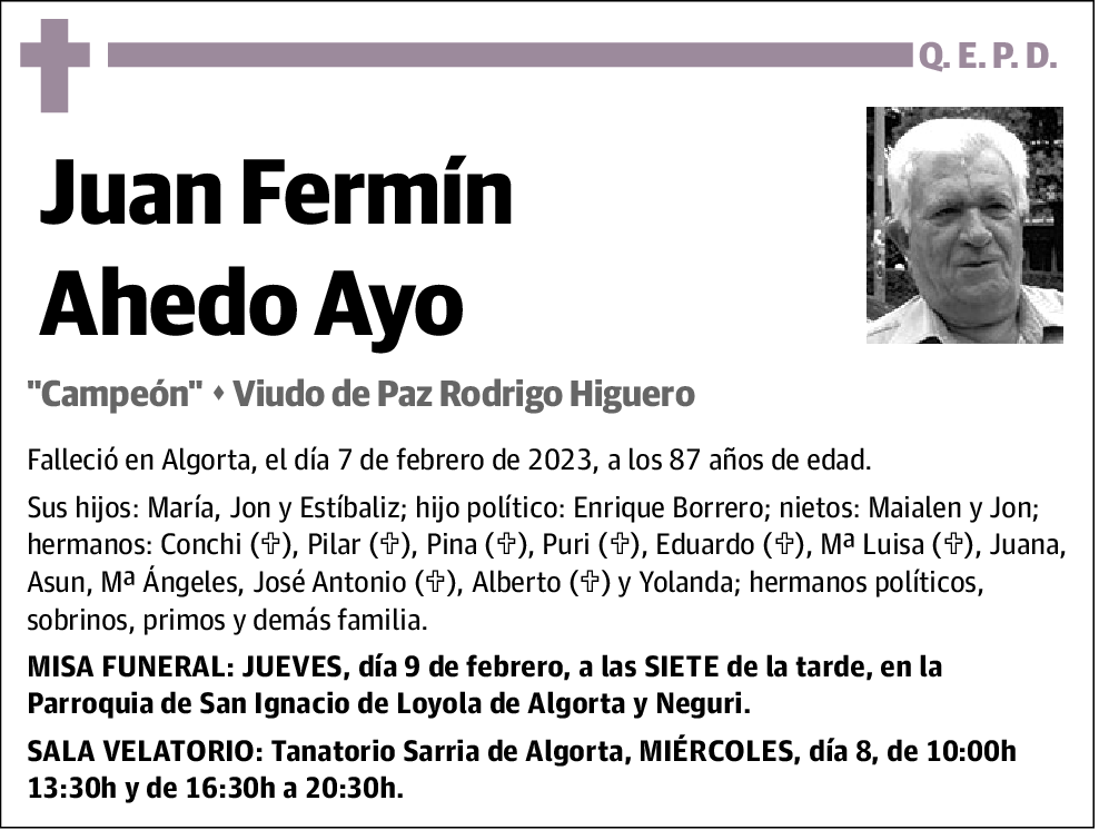 Juan Fermín Ahedo Ayo