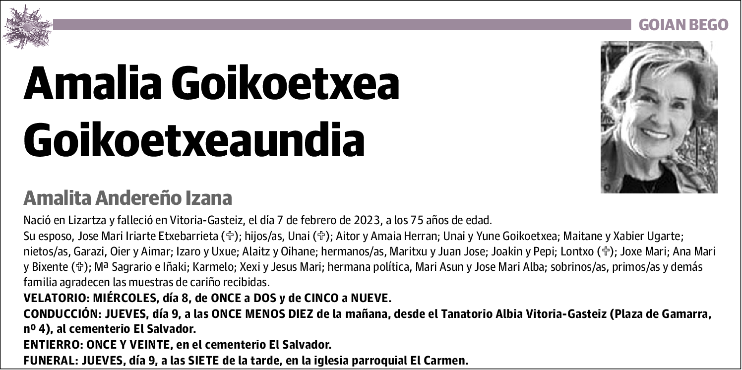 Amalia Goikoetxea Goikoetxeaundia