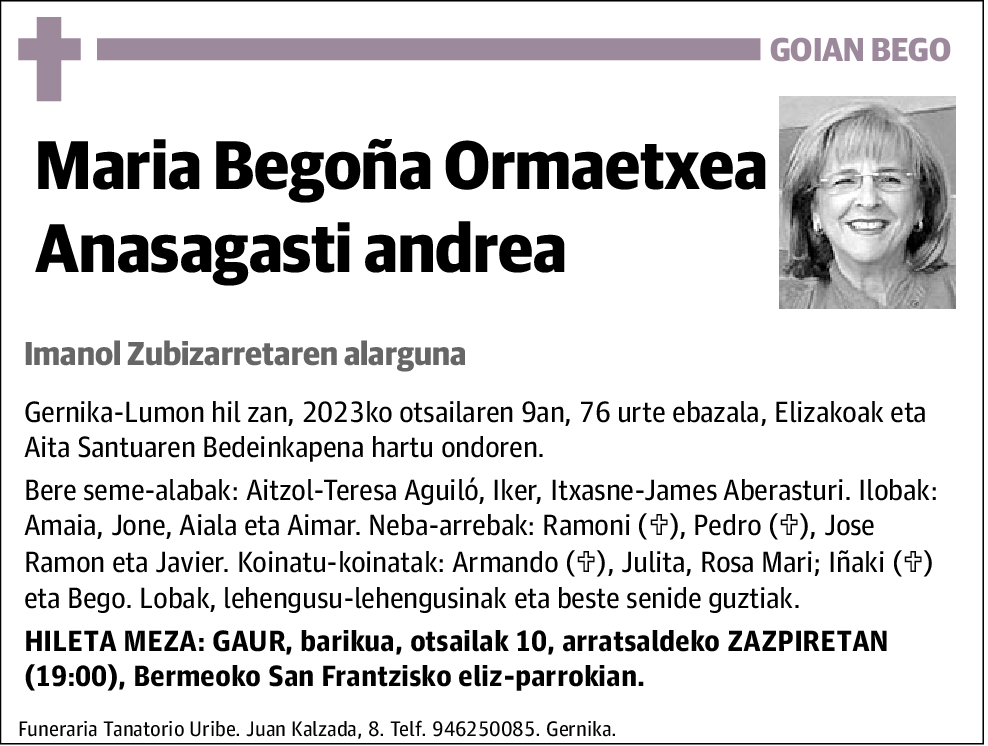 Maria Begoña Ormaetxea Anasagasti