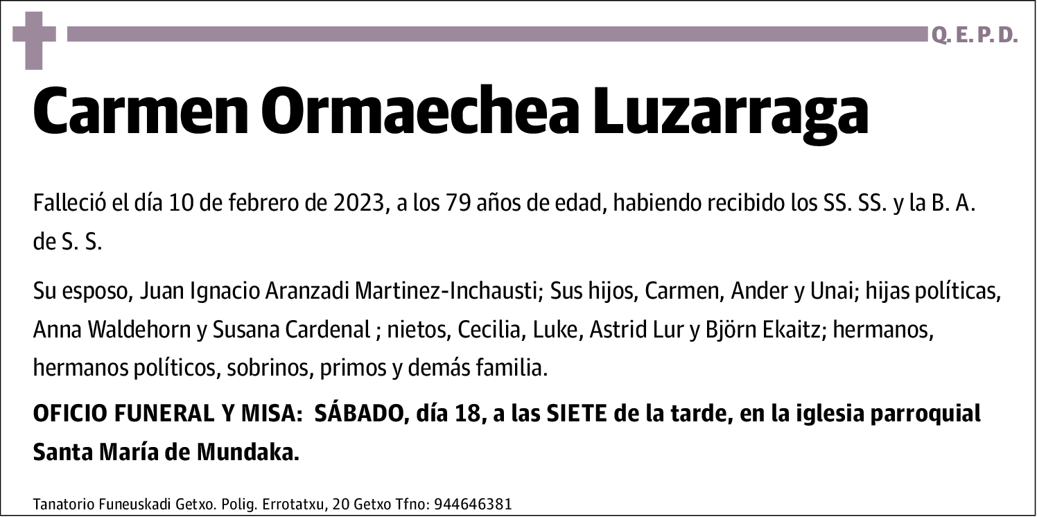 Carmen Ormaechea Luzarraga