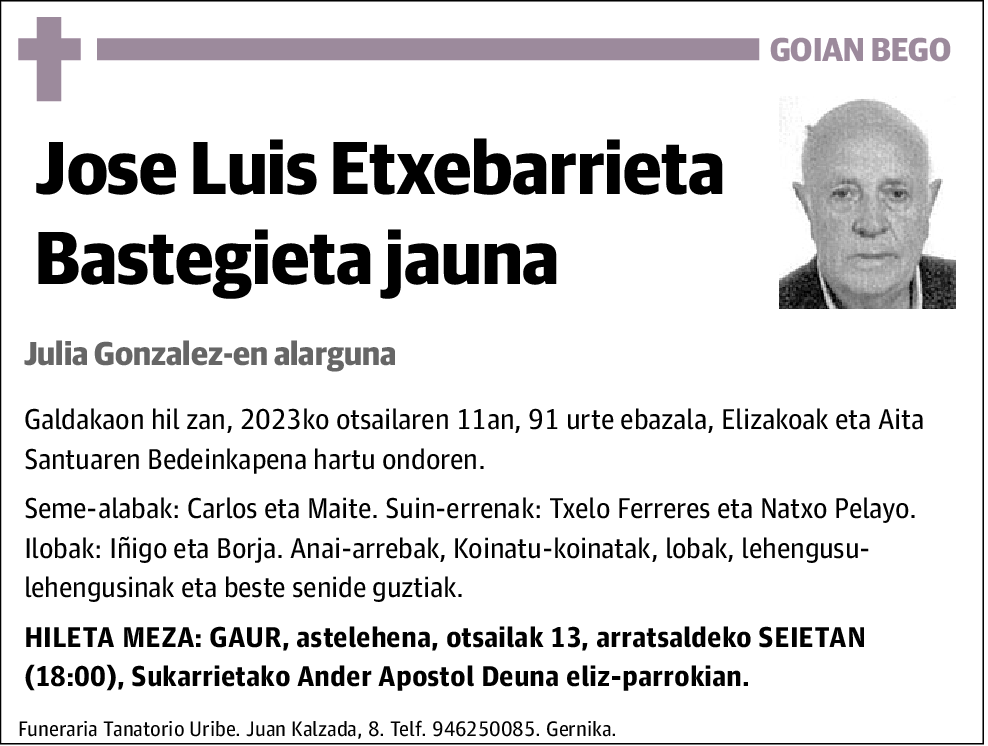 Jose Luis Etxebarrieta Bastegieta