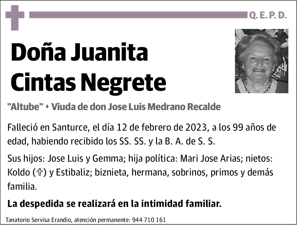 Cintas Negrete.Juanita