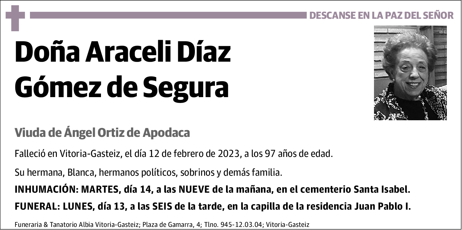 Araceli Díaz Gomez De Segura