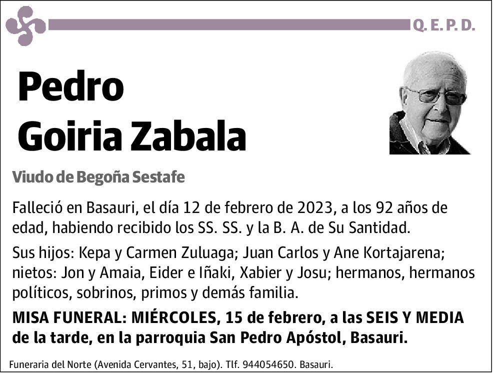 Pedro Goiria Zabala