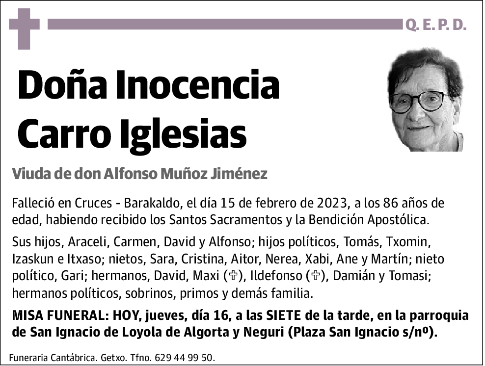 Inocencia Carro Iglesias