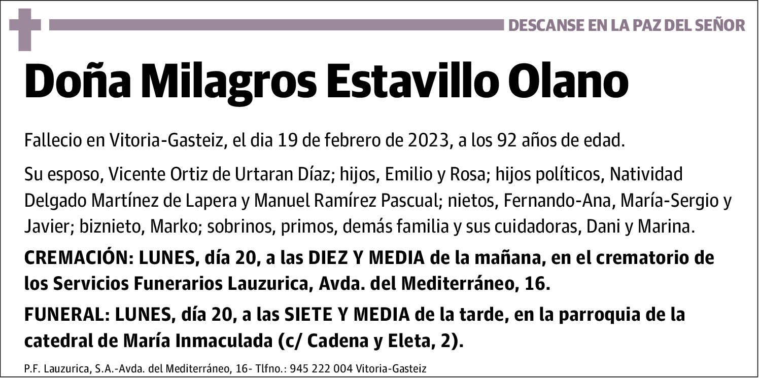 Milagros Estavillo Olano