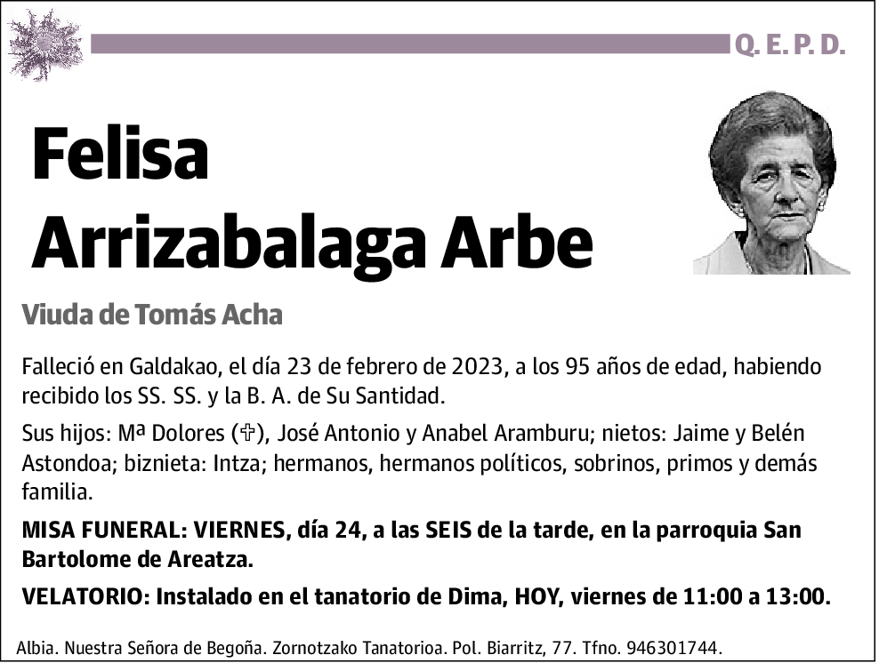 Felisa Arrizabalaga Arbe