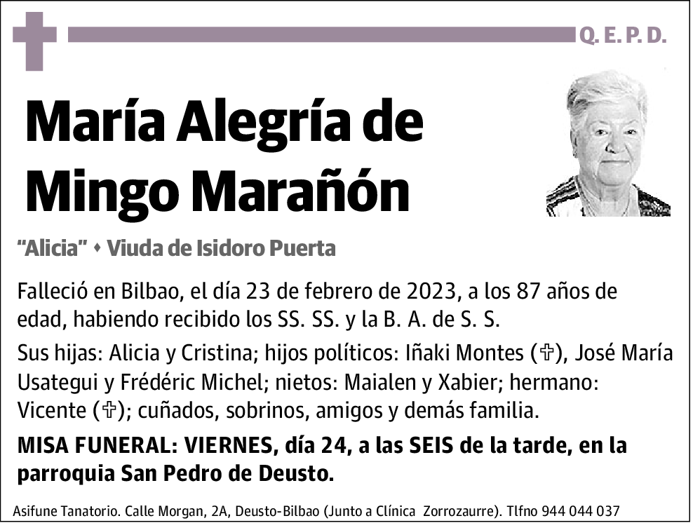 María Alegría de Mingo Marañón