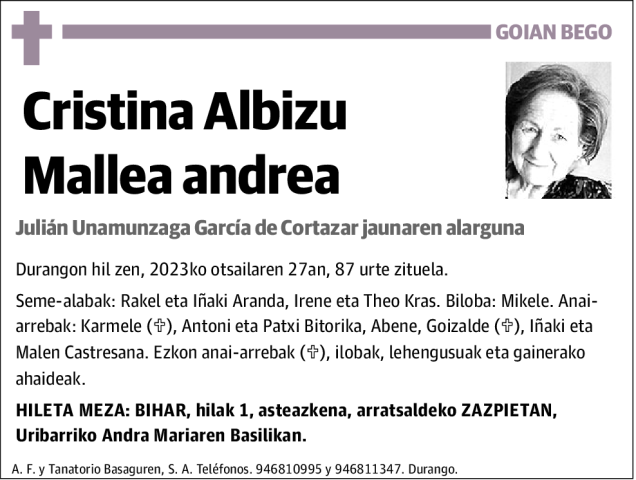 Cristina Albizu Mallea