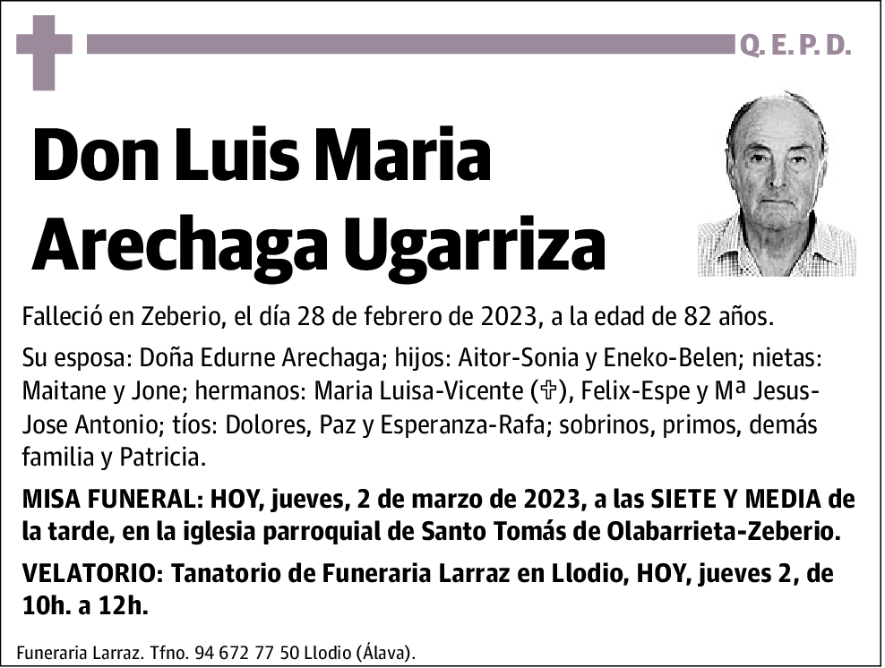 Luis Maria Arechaga Ugarriza