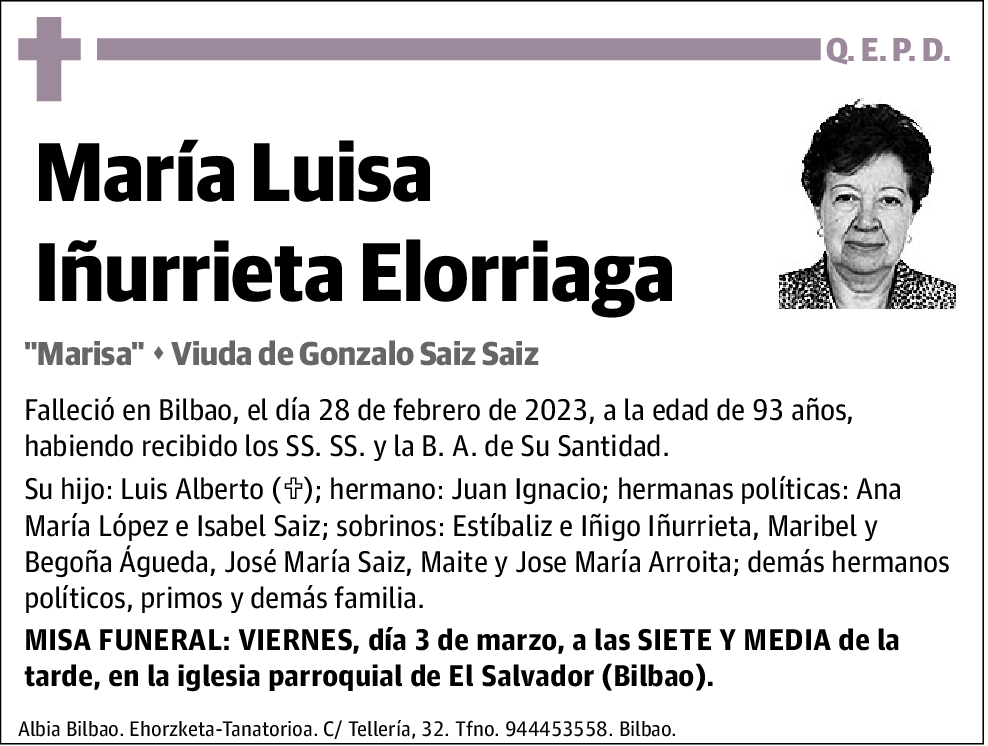 María Luisa Iñurrieta Elorriaga