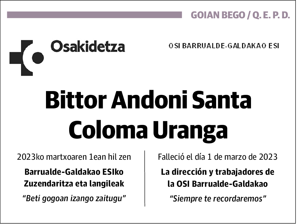 Bittor Andoni Santa Coloma Uranga