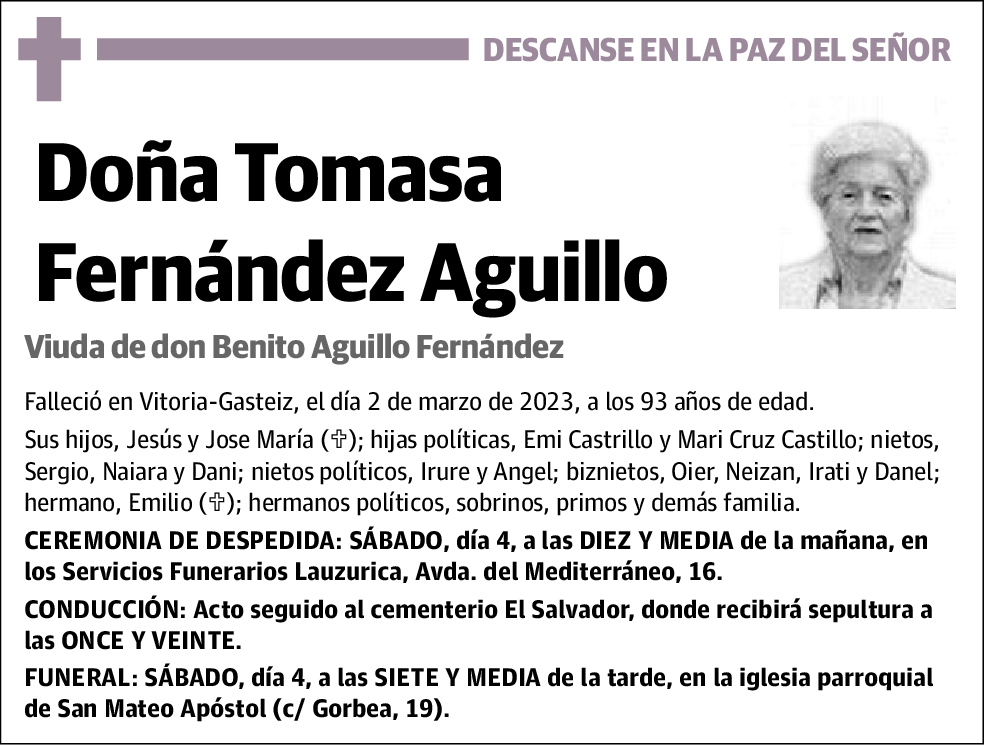 Tomasa Fernandez Aguillo