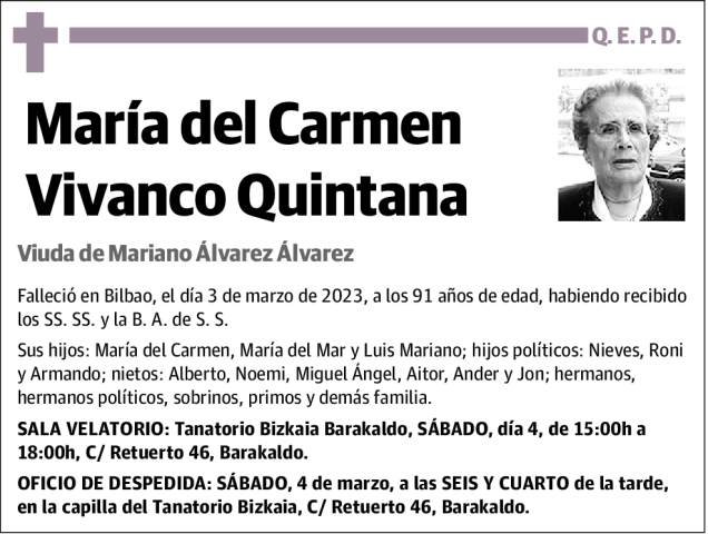 María Del Carmen Vivanco Quintana