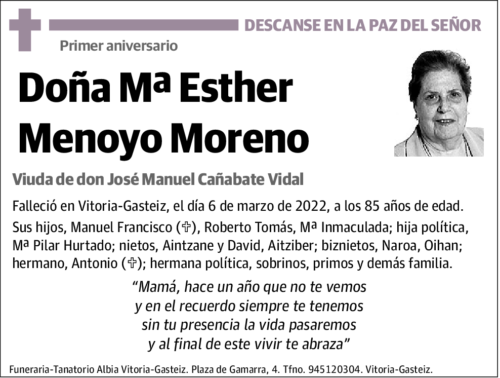 Mª Esther Menoyo Moreno