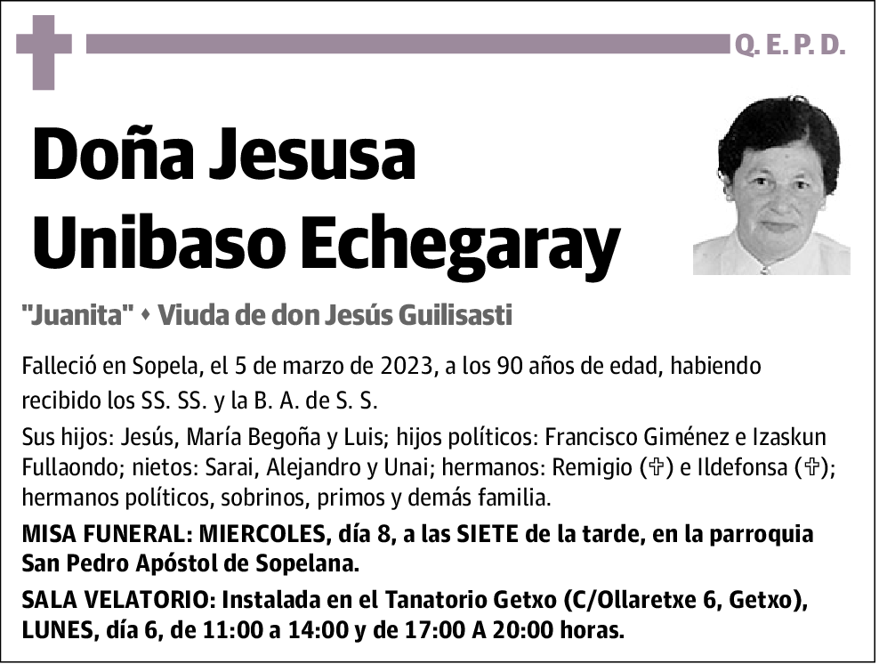 Jesusa Unibaso Echegaray