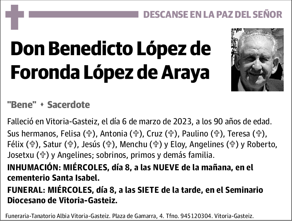 Benedicto López de Foronda López de Araya