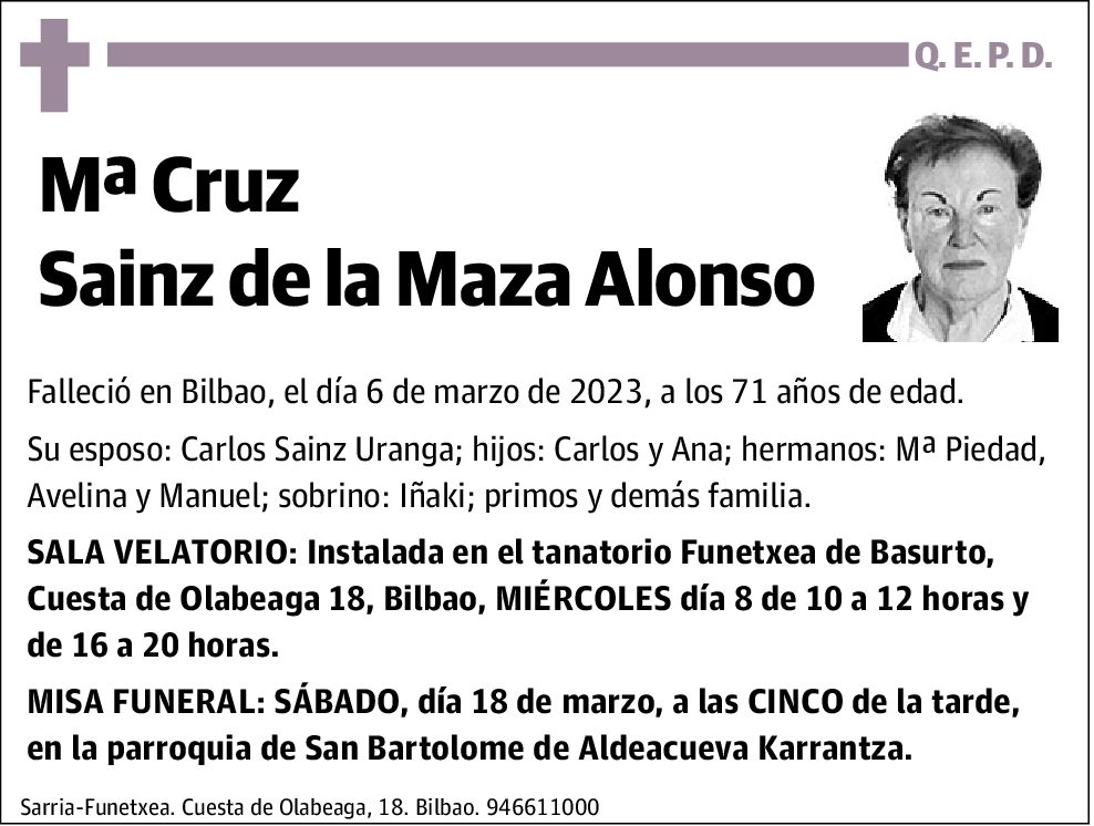 Maria Cruz Sainz de la Maza Alonso