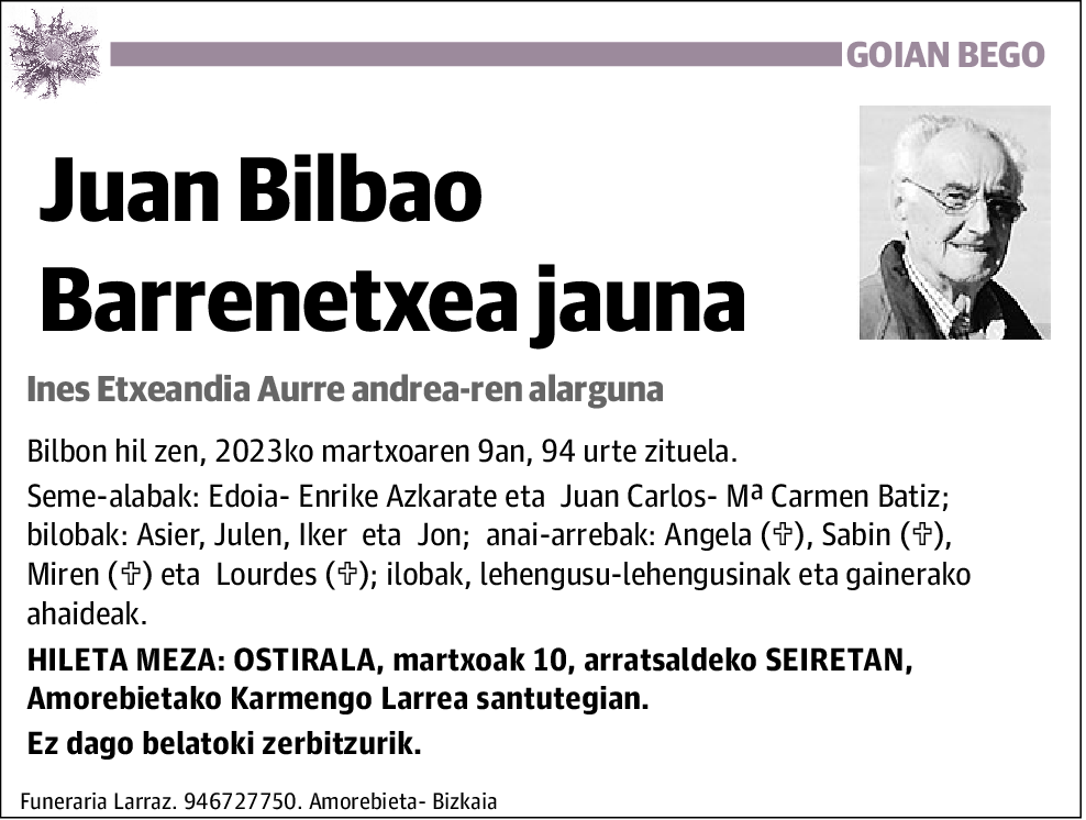 Juan Bilbao Barrenetxea