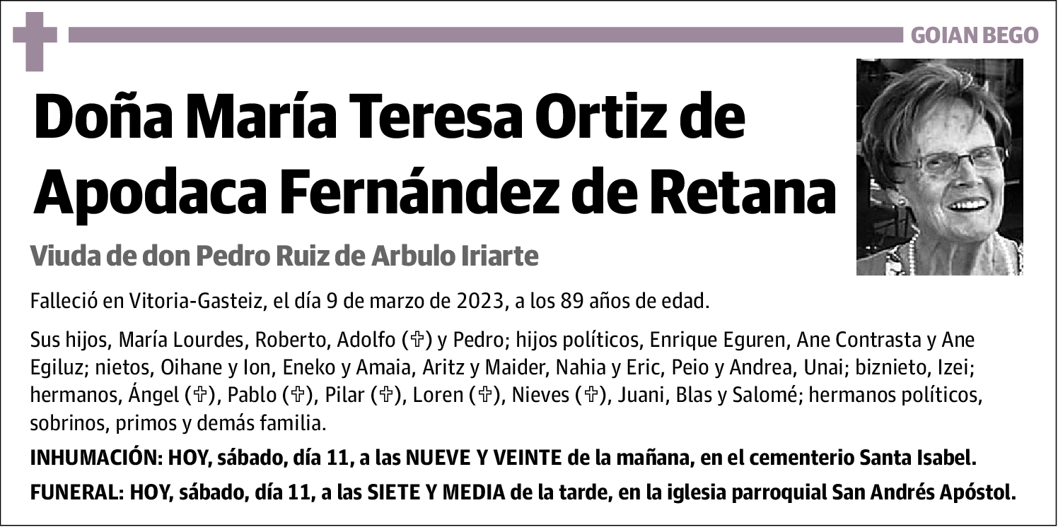 María Teresa Ortiz de Apodaca Fernández de Retana