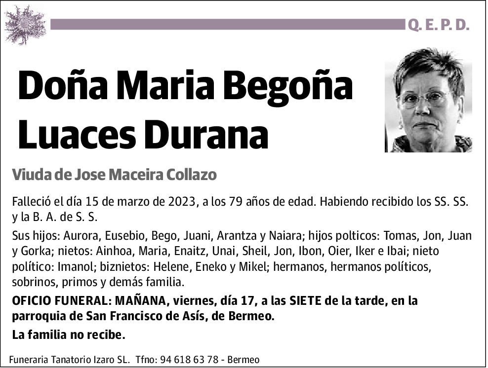 Maria Begoña Luaces Durana