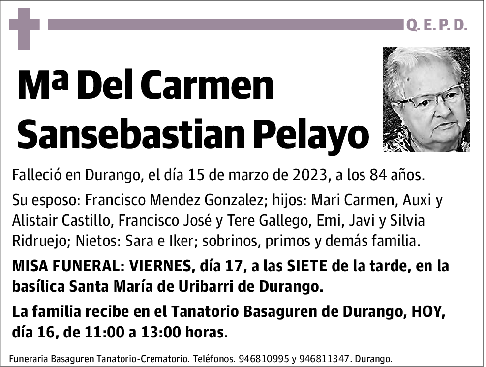 Mª del Carmen Sansebastian Pelayo