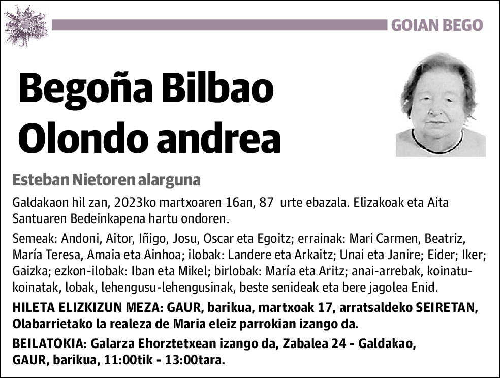 Begoña Bilbao Olondo