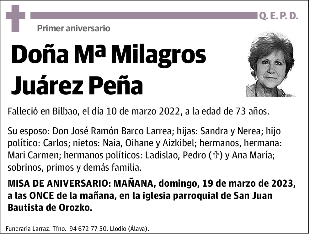 Mª Milagros Juarez Peña