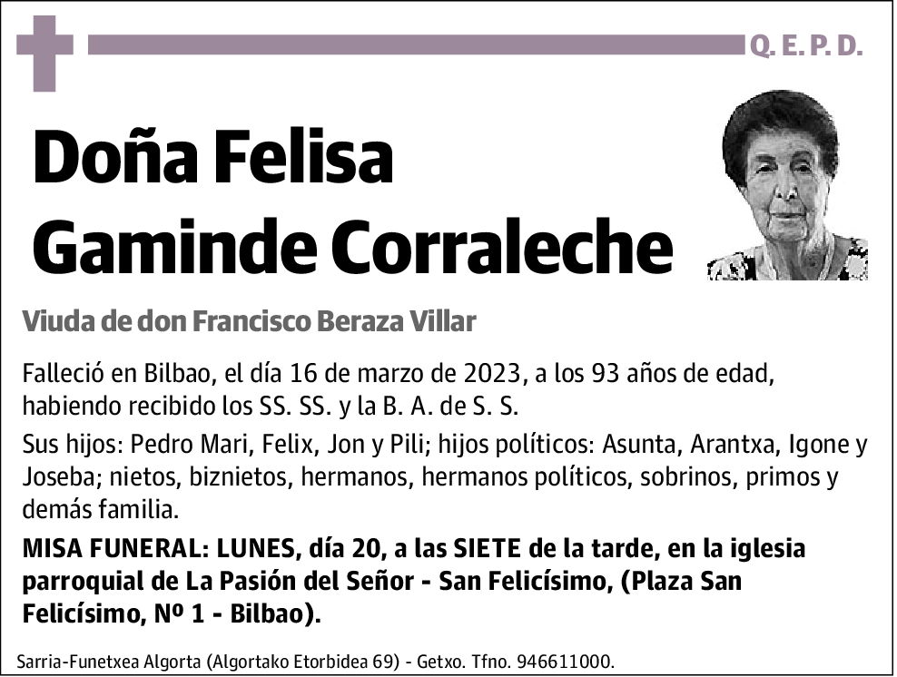 Felisa Gaminde Corraleche