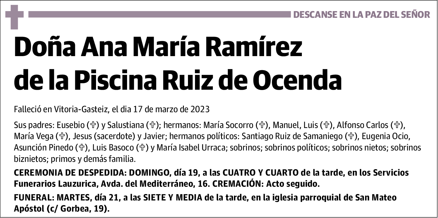 Ana María Ramírez de la Piscina Ruiz de Ocenda