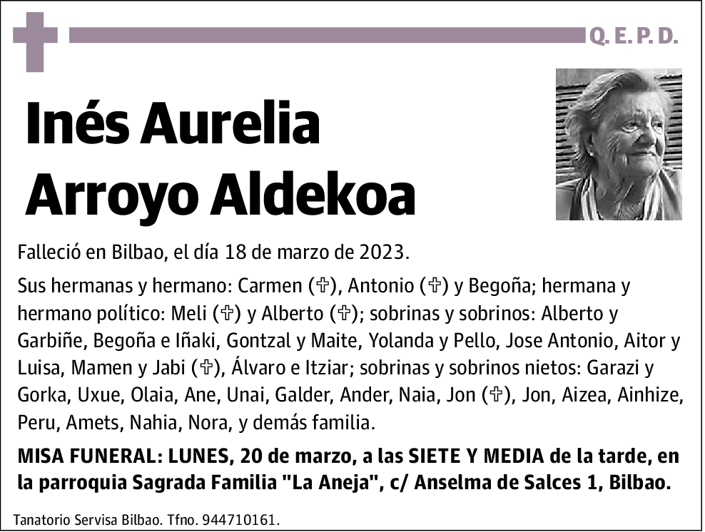 Inés Aurelia Arroyo Aldekoa