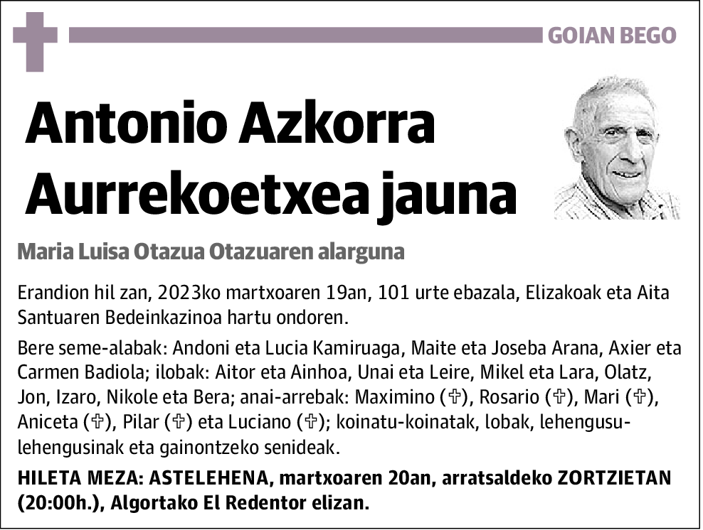 Antonio Azkorra Aurrekoetxea