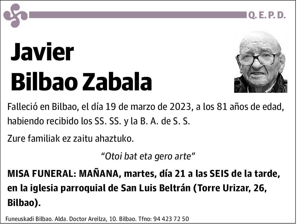 Javier Bilbao Zabala