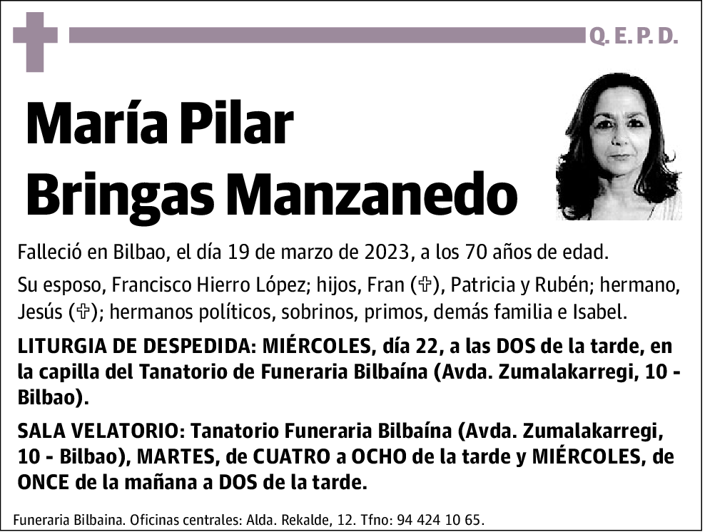 María Pilar Bringas Manzanedo