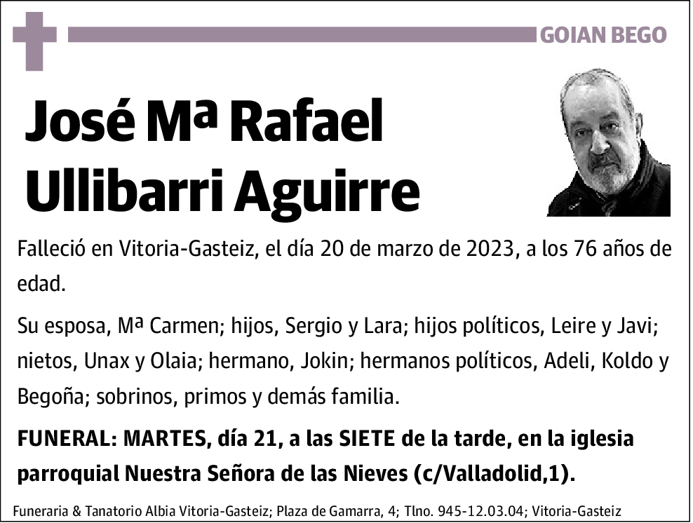 José Mª Rafael Ullibarri Aguirre