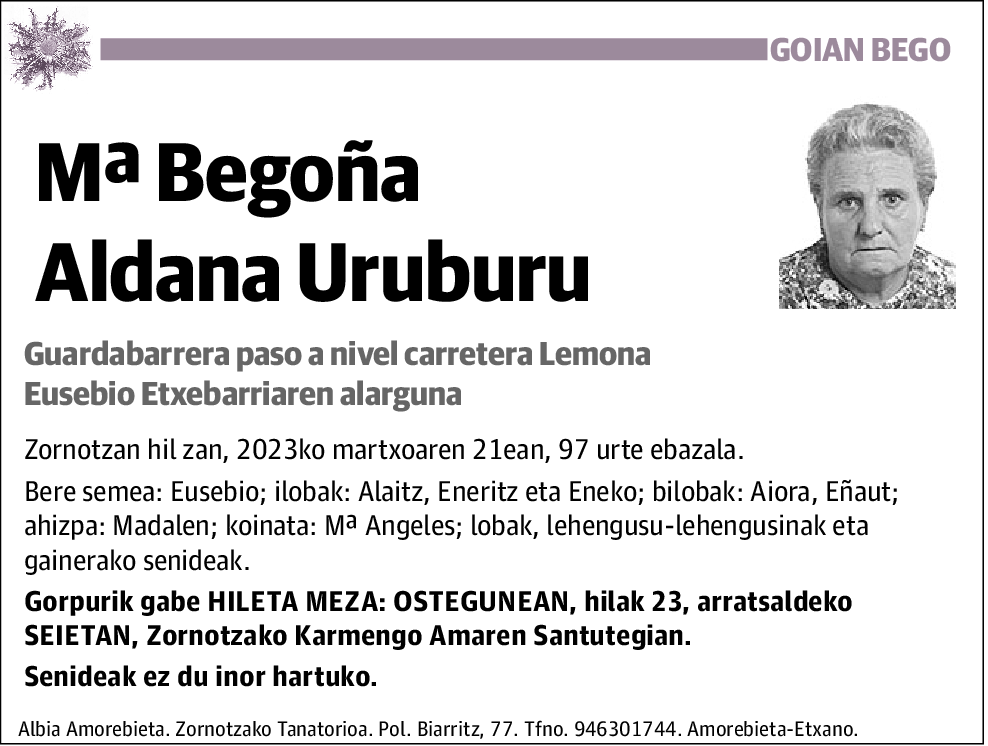 Mª Begoña Aldana Uruburu