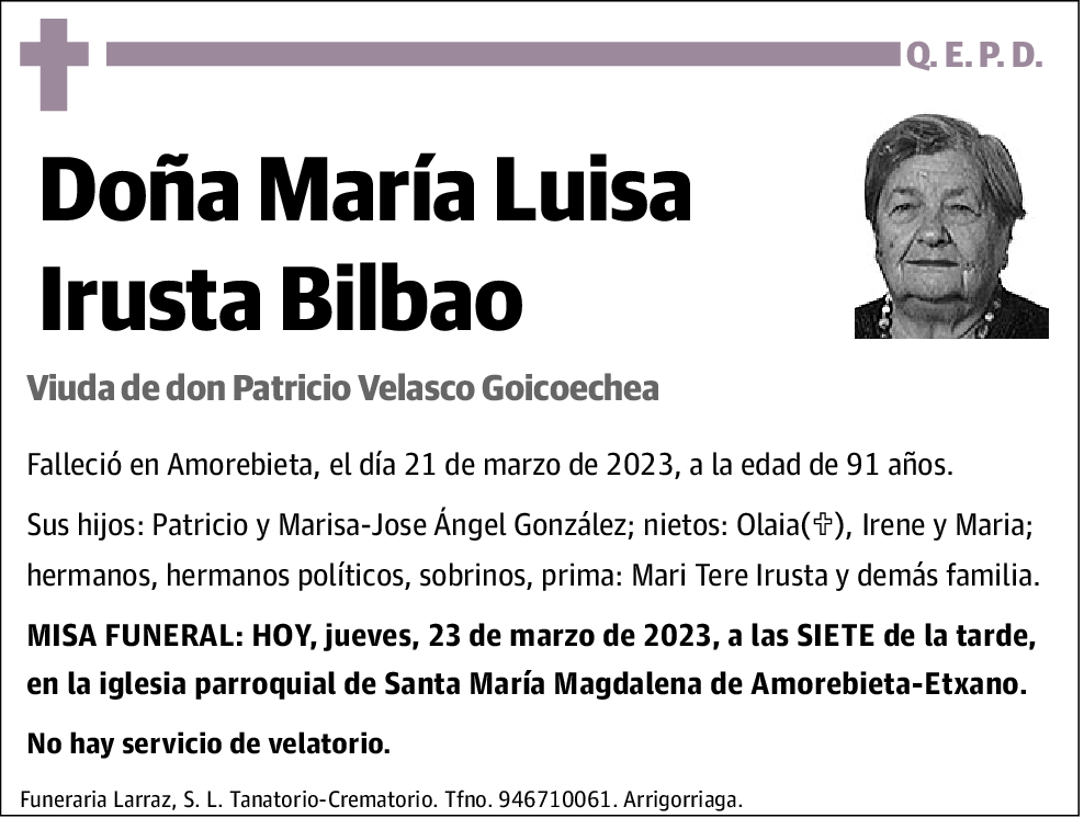 Maria Luisa Irusta Bilbao