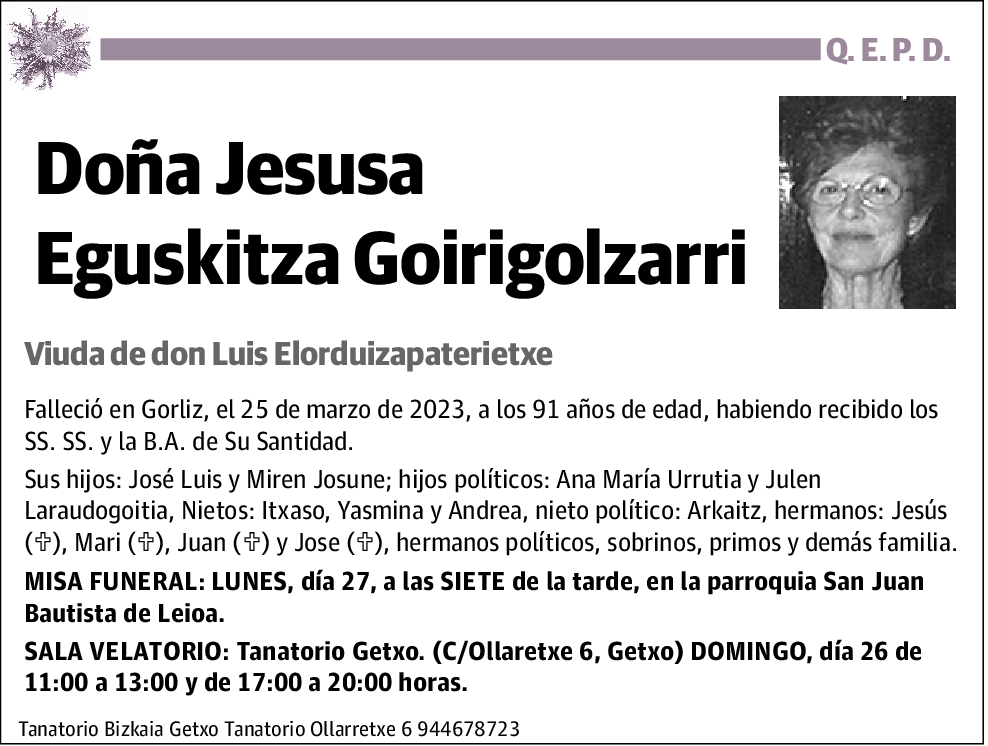 Jesusa Eguskitza Goirigolzarri