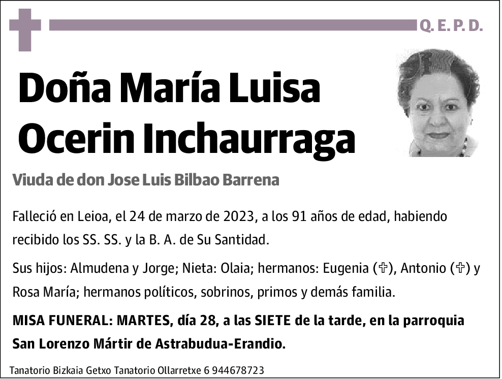 Maria Luisa Ocerin Inchaurraga