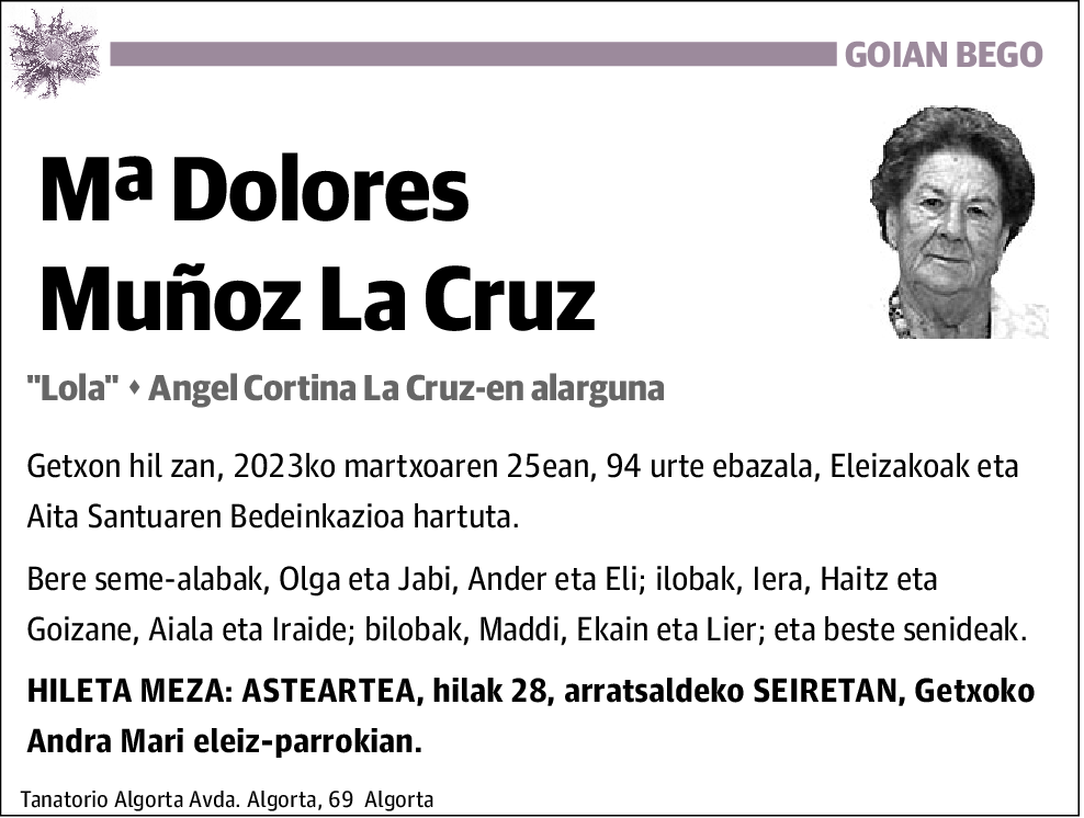 María Dolores Muñoz La Cruz