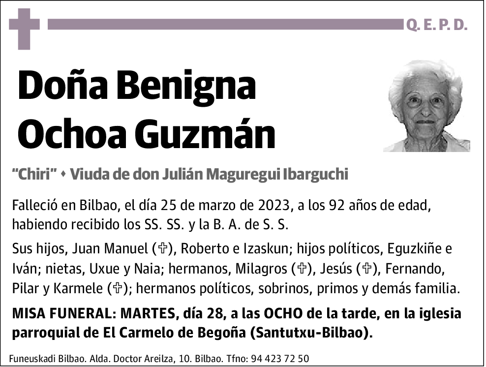 Benigna Ochoa Guzmán