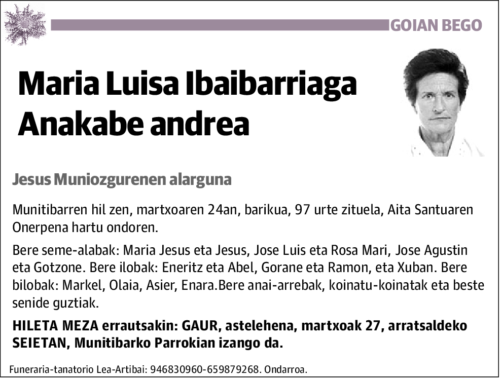 Maria Luisa Ibaibarriaga Anakabe