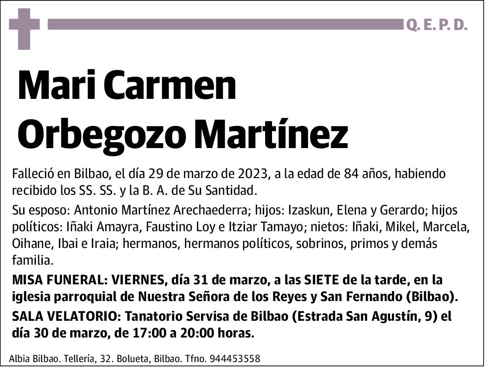 Mari Carmen Orbegozo Martínez