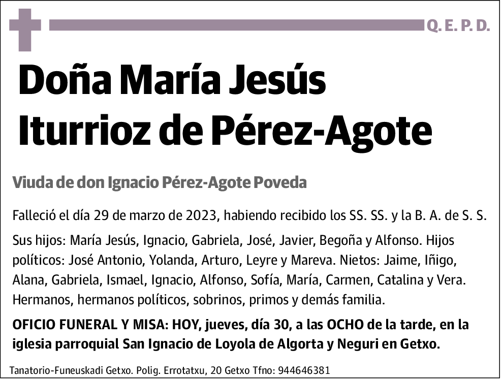 María Jesús Iturrioz de Pérez-Agote