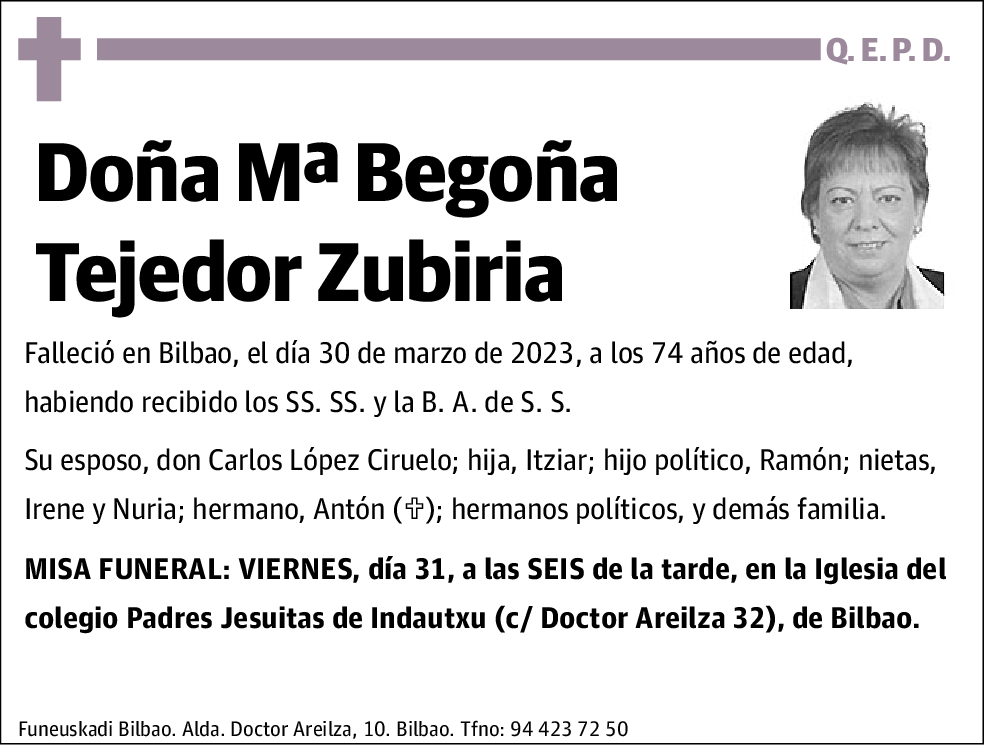 Mª Begoña Tejedor Zubiria