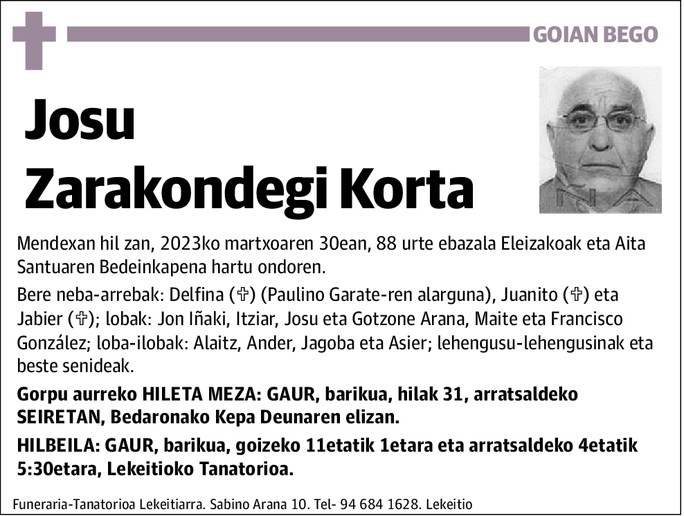 Josu Zarakondegi Korta