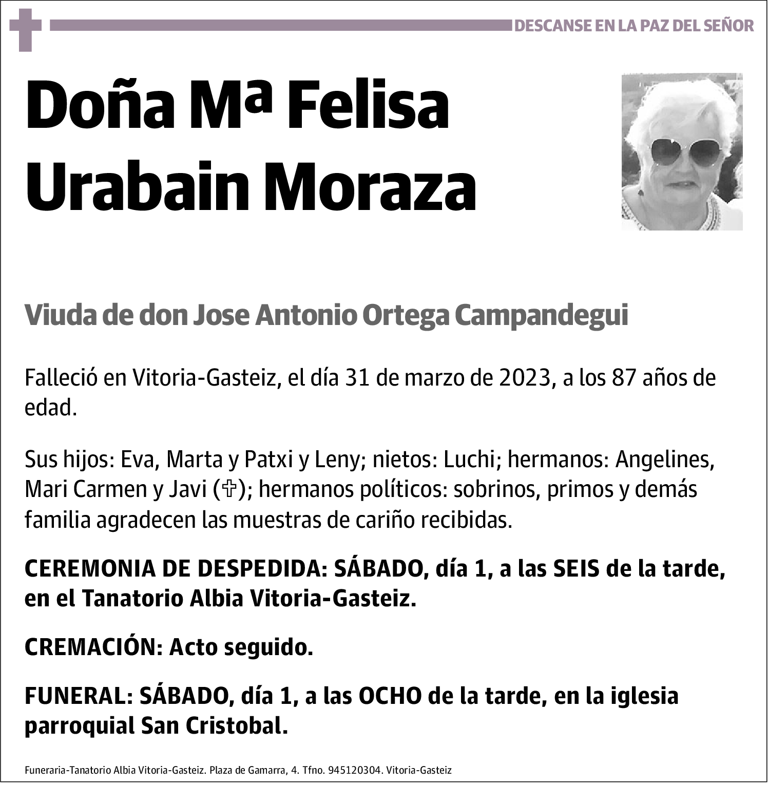 María Felisa Urabain Moraza